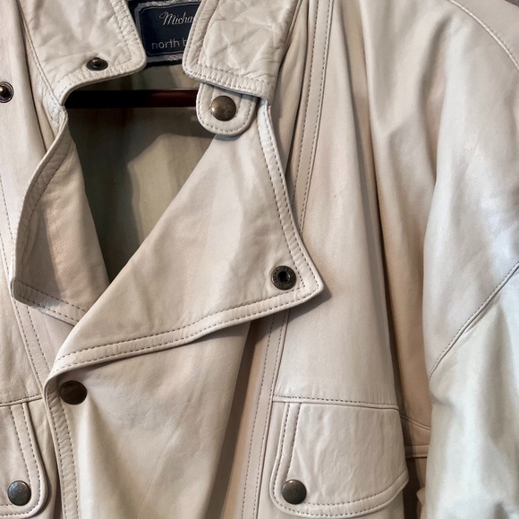 MICHAEL HOBAN X NORTH BEACH WHITE LEATHER JACKET - Picture 3 of 4